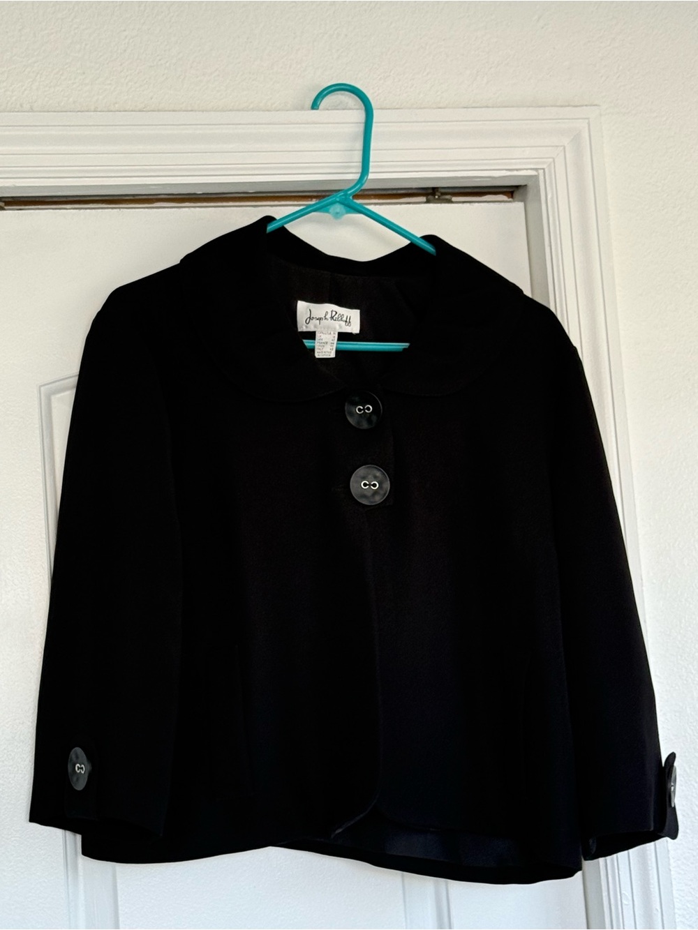 Joseph Ribkoff Black Cropped Button Jacket